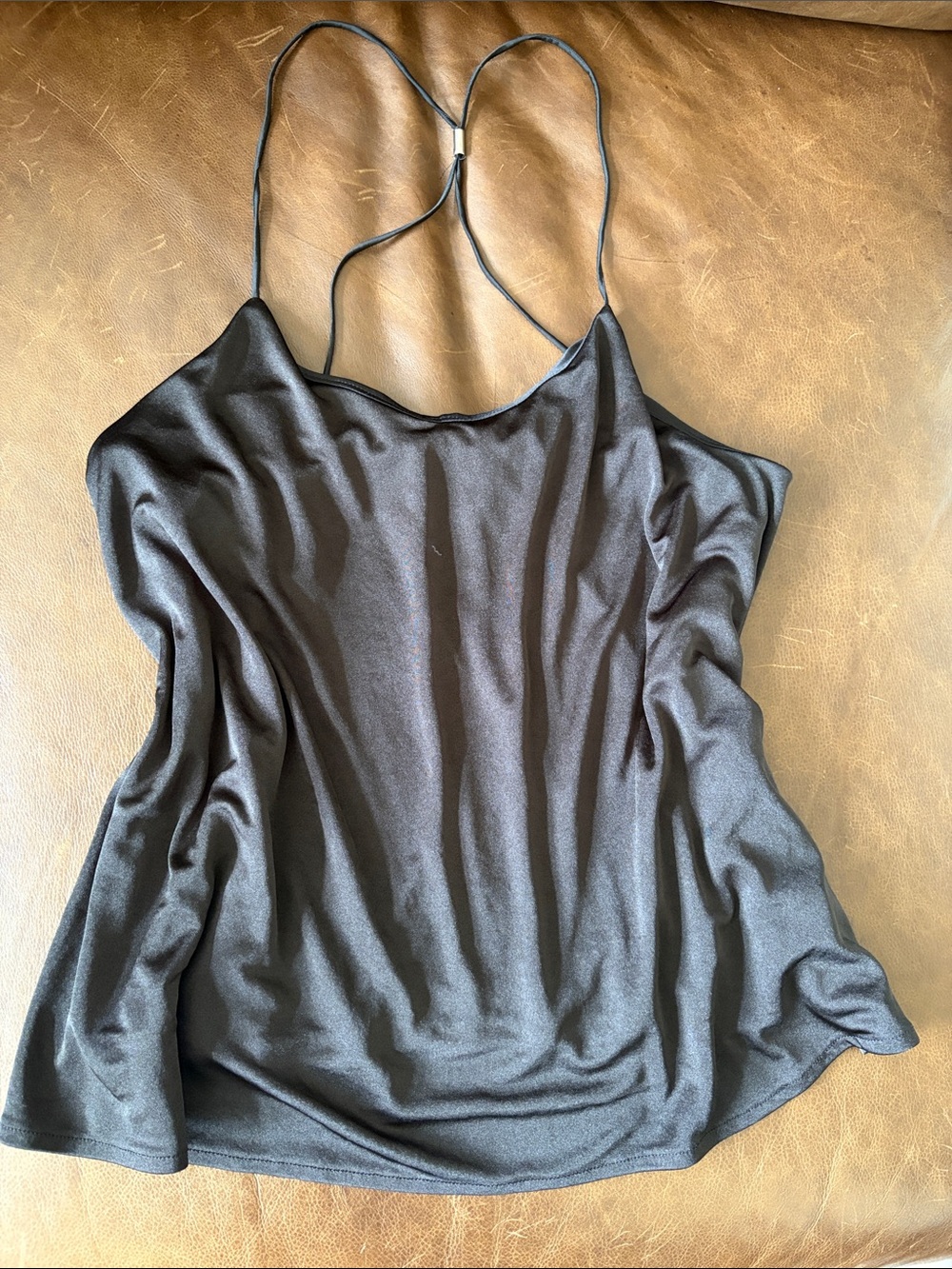 Express Black Satin Camisole Tank Top